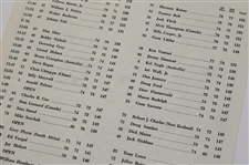 Two (2) 1963 Masters Tournament Saturday 3rd Round Pairing Sheets - Jack's First Masters Win