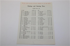 Two (2) 1963 Masters Tournament Saturday 3rd Round Pairing Sheets - Jack's First Masters Win