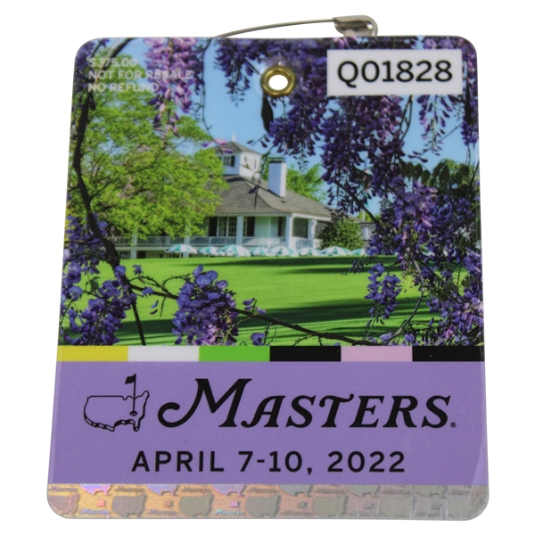 2022 Masters Tournament SERIES Badge #Q01828- Scottie Scheffler Winner