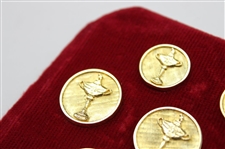 Seven (7) Ryder Cup Trophy Gold Tone Button Set