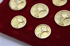 Seven (7) Ryder Cup Trophy Gold Tone Button Set