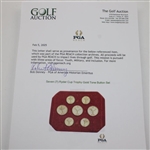 Seven (7) Ryder Cup Trophy Gold Tone Button Set
