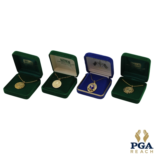 Three PGA Cup Matches Necklaces 1992, 1994(x2) & 2002 Ryder Cup Necklace