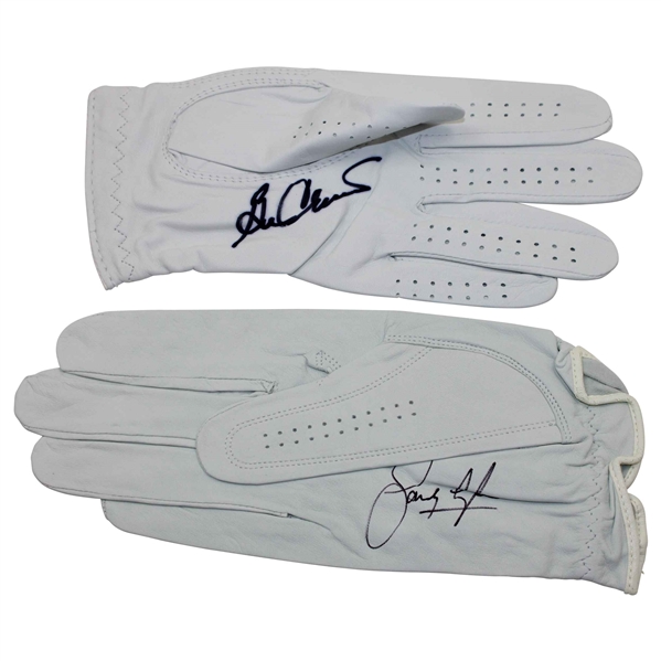 Ben Crenshaw & Sandy Lyle Signed FootJoy Golf Gloves JSA ALOA