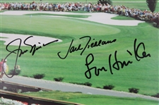 Jack Nicklaus, Nicklaus II & Lon Hinkle Signed 1985 'The Bear vs The Bend II' Poster JSA ALOA