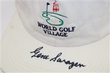 Gene Sarazen Signed Shell World Golf Village White Hat - Sarazen Collection JSA ALOA