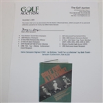 Gene Sarazen Signed 1981 1st Edition Golf For A Lifetime by Bob Toski - Sarazen Collection JSA ALOA