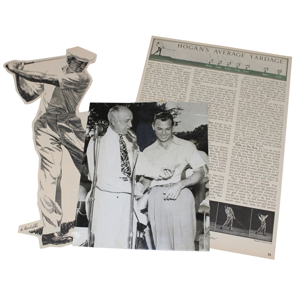Ben Hogan Wire Photo, Time Article, And A. Ravielli Illustration