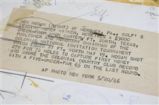 Ben Hogan Wire Photo, Time Article, And A. Ravielli Illustration