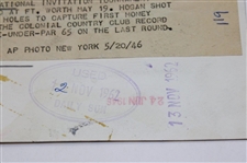 Ben Hogan Wire Photo, Time Article, And A. Ravielli Illustration