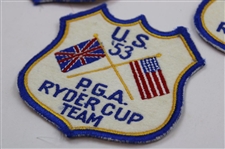Four (4) 1953 Ryder Cup at Wentworth Team Shield Patches