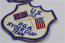 Four (4) 1953 Ryder Cup at Wentworth Team Shield Patches