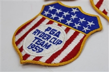 Six (6) 1959 Ryder Cup at Eldorado Team USA Flag/Shield Patches