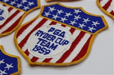 Six (6) 1959 Ryder Cup at Eldorado Team USA Flag/Shield Patches