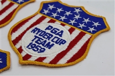 Six (6) 1959 Ryder Cup at Eldorado Team USA Flag/Shield Patches