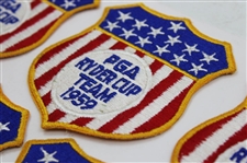 Six (6) 1959 Ryder Cup at Eldorado Team USA Flag/Shield Patches