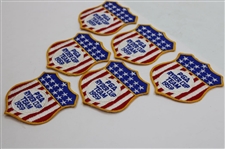 Six (6) 1959 Ryder Cup at Eldorado Team USA Flag/Shield Patches