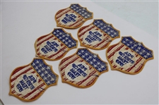 Six (6) 1959 Ryder Cup at Eldorado Team USA Flag/Shield Patches