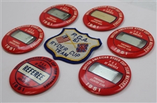 Four (4) 1951 Ryder Cup at Pinehurst Badges, Referee Badge, PGA Staff Badge & Team Patch