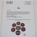 Four (4) 1951 Ryder Cup at Pinehurst Badges, Referee Badge, PGA Staff Badge & Team Patch
