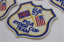Five (5) 1957 Ryder Cup at Lindrick Team Shield Patches