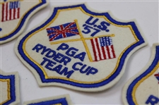 Five (5) 1957 Ryder Cup at Lindrick Team Shield Patches