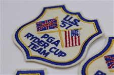 Five (5) 1957 Ryder Cup at Lindrick Team Shield Patches