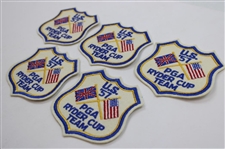 Five (5) 1957 Ryder Cup at Lindrick Team Shield Patches