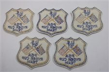 Five (5) 1957 Ryder Cup at Lindrick Team Shield Patches