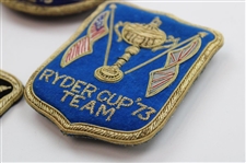 Four (4) 1973 Ryder Cup at Muirfield Red & Blue (Team), Black & Navy (Circle) Coat Crests