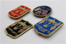 Four (4) 1973 Ryder Cup at Muirfield Red & Blue (Team), Black & Navy (Circle) Coat Crests