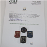 Four (4) 1973 Ryder Cup at Muirfield Red & Blue (Team), Black & Navy (Circle) Coat Crests