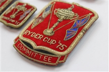 Three (3) 1975 Ryder Cup at Laurel Valley Red Committee Coat Crests w/(3) Small Crests