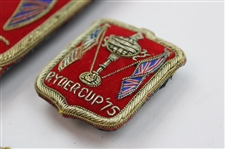 Three (3) 1975 Ryder Cup at Laurel Valley Red Committee Coat Crests w/(3) Small Crests