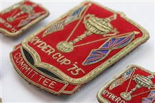 Three (3) 1975 Ryder Cup at Laurel Valley Red Committee Coat Crests w/(3) Small Crests