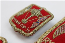 Three (3) 1975 Ryder Cup at Laurel Valley Red Committee Coat Crests w/(3) Small Crests