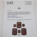 Three (3) 1975 Ryder Cup at Laurel Valley Red Committee Coat Crests w/(3) Small Crests