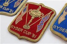 Six (6) 1981 Ryder Cup at Walton Heath Coat Crests - Three (3) Blue & Three (3) Red