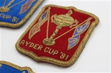Six (6) 1981 Ryder Cup at Walton Heath Coat Crests - Three (3) Blue & Three (3) Red