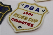 Four (4) 1961 Ryder Cup at Royal Lytham & St. Annes Team Patches & (2) Committee Patches