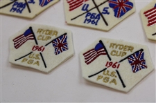 Ten (10) 1961 Ryder Cup at Royal Lytham & St. Annes Crossed Flags Patches