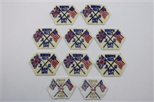 Ten (10) 1961 Ryder Cup at Royal Lytham & St. Annes Crossed Flags Patches