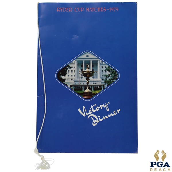 1979 Ryder Cup at Greenbrier Victory Dinner Menu