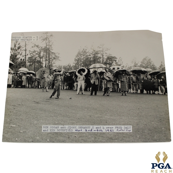 Ben Hogan & Jimmy Demaret over Daly/Bousfield 1951 Ryder Cup at Pinehurst Hemmer Original Photo