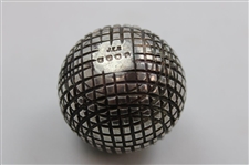Silver Gutta Percha Golf Ball Salt Shaker