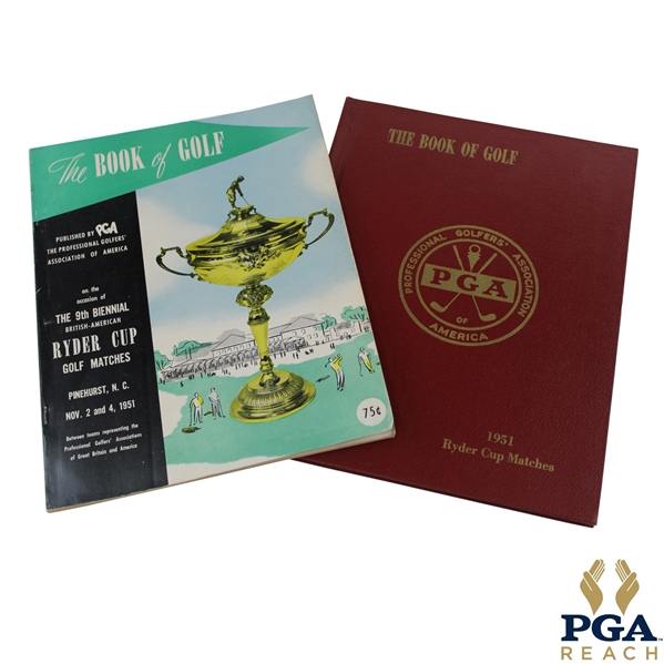 1951 Ryder Cup Official Programs - Both Soft Cover & Hard Cover