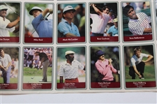 1985 Miller Press PGA Tour Uncut Card Sheet w/ Nicklaus, Payne, Seve & Couples
