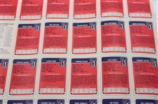 1985 Miller Press PGA Tour Uncut Card Sheet w/ Nicklaus, Payne, Seve & Couples
