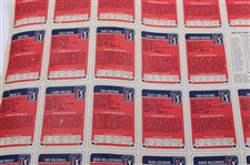 1985 Miller Press PGA Tour Uncut Card Sheet w/ Nicklaus, Payne, Seve & Couples
