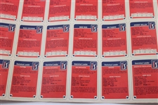 1985 Miller Press PGA Tour Uncut Card Sheet w/ Nicklaus, Payne, Seve & Couples
